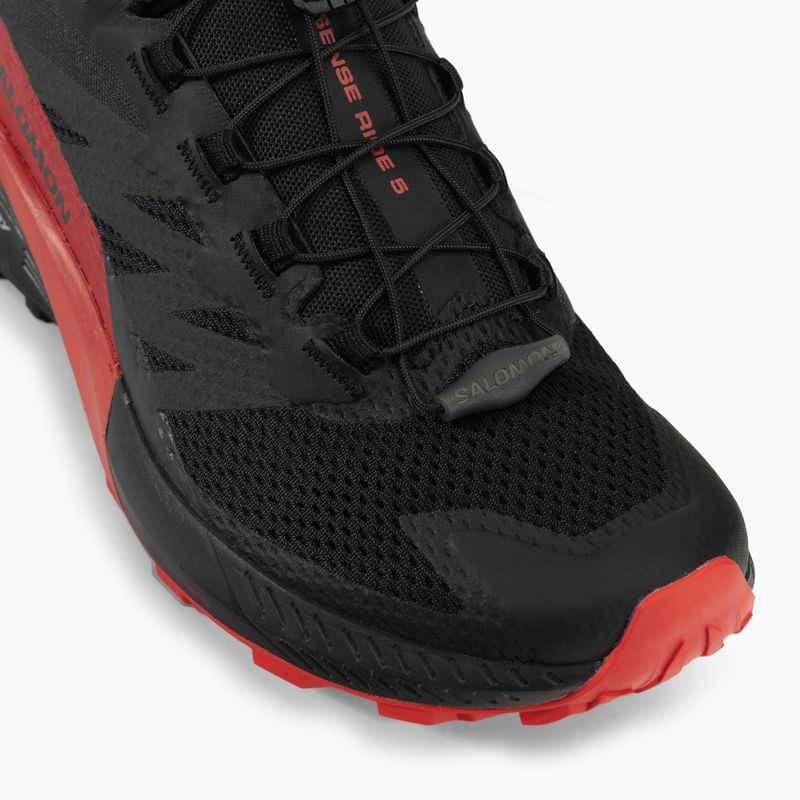 Scarpe da corsa da uomo Salomon Sense Ride 5 nero/rosso fuoco/nero 8