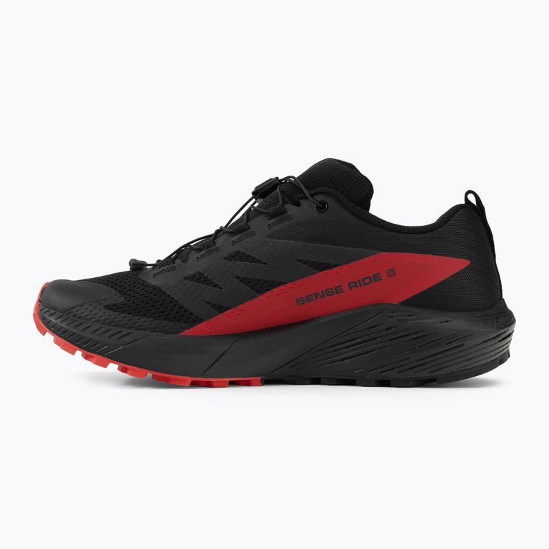 Scarpe da corsa da uomo Salomon Sense Ride 5 nero/rosso fuoco/nero 10