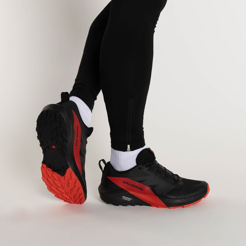 Scarpe da corsa da uomo Salomon Sense Ride 5 nero/rosso fuoco/nero 3