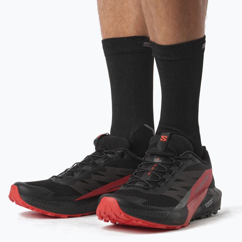 Scarpe da corsa da uomo Salomon Sense Ride 5 nero/rosso fuoco/nero 12