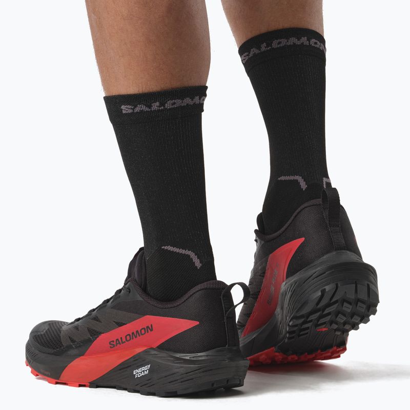 Scarpe da corsa da uomo Salomon Sense Ride 5 nero/rosso fuoco/nero 13