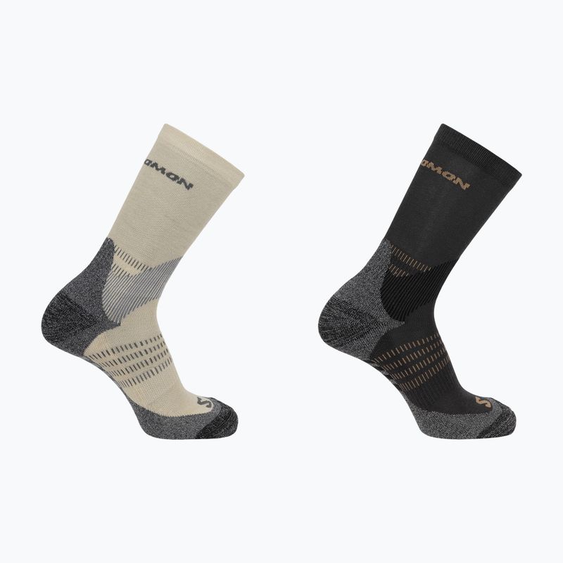 Salomon X Ultra Access Crew 2 paia di calze da trekking color ebano/giornata piovosa 6
