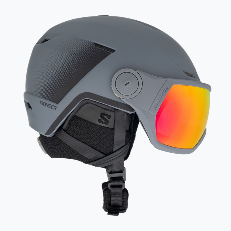 Casco da sci Salomon Pioneer LT Visor ebano/rosso 4