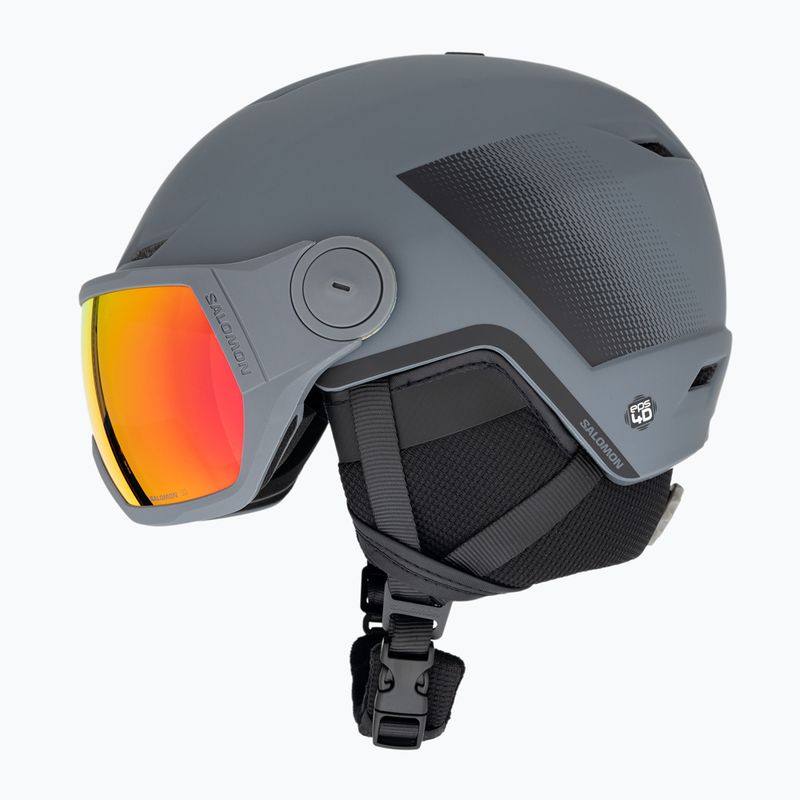 Casco da sci Salomon Pioneer LT Visor ebano/rosso 5