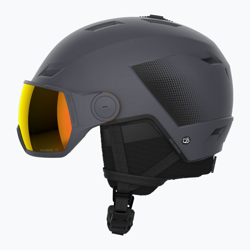 Casco da sci Salomon Pioneer LT Visor ebano/rosso 8