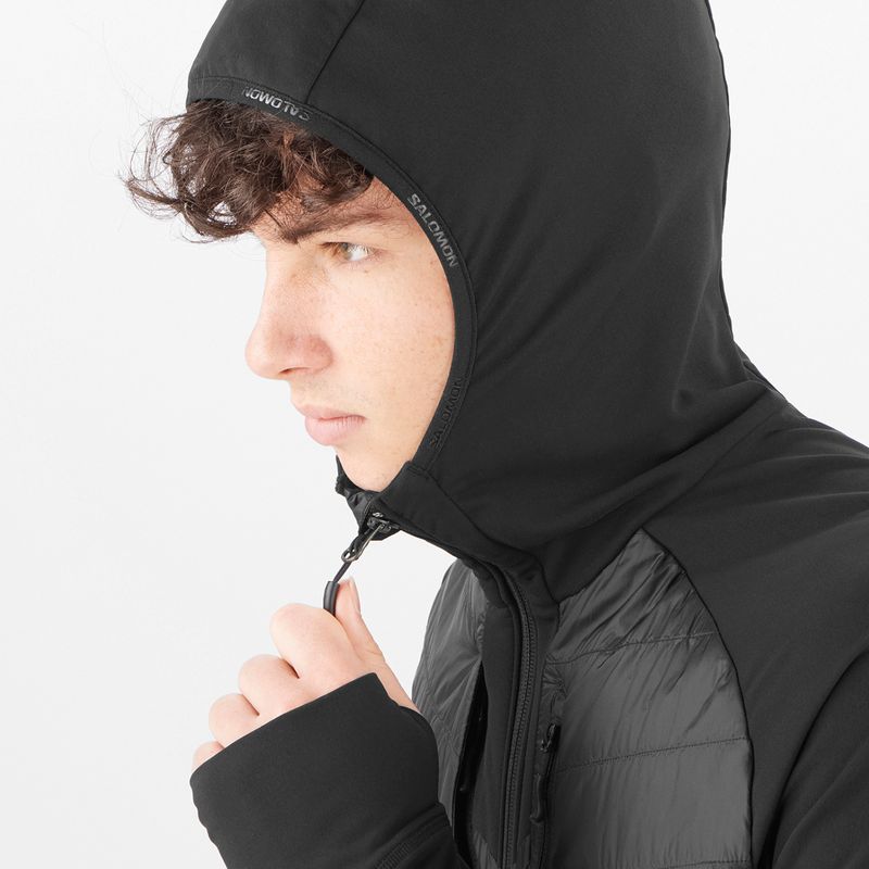 Salomon Elixir Hybrid Hoodie Uomo Giacca isolante in nero 3