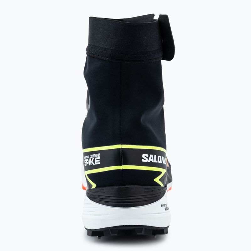 Scarpe da corsa Salomon da uomo Winter Cross Spike nero/fuoco corallo/giallo sicurezza 6