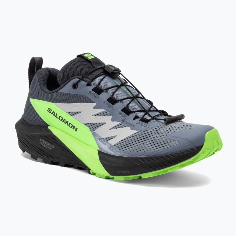 Salomon Sense Ride 5 GTX scarpe da corsa da uomo flint stone/nero/geco verde