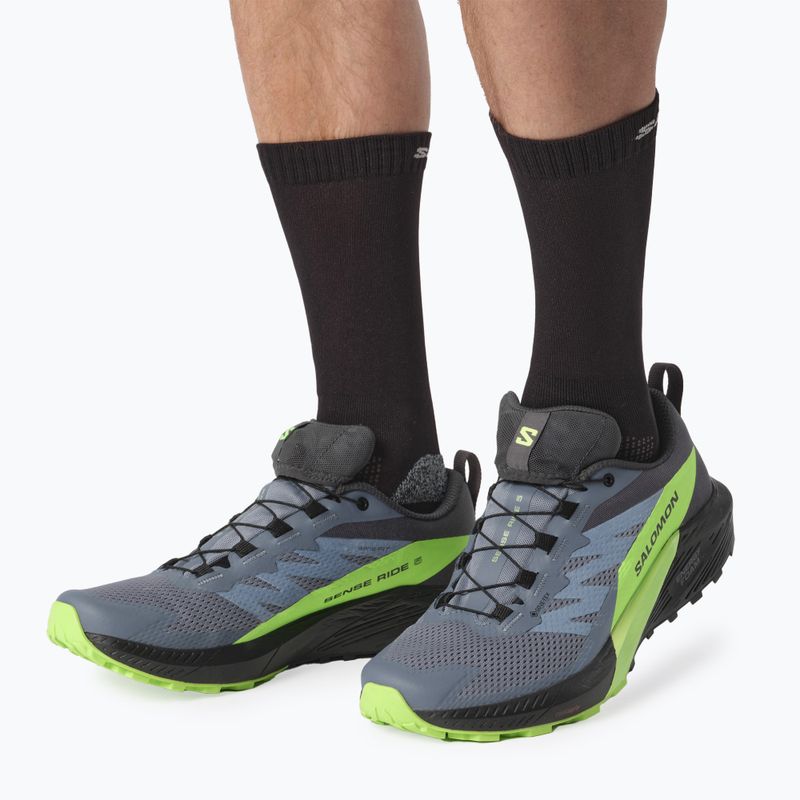 Salomon Sense Ride 5 GTX scarpe da corsa da uomo flint stone/nero/geco verde 4