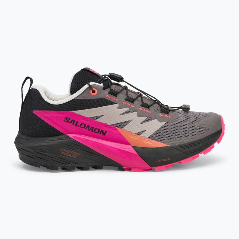 Scarpe da corsa da donna Salomon Sense Ride 5 gattino prugna/nero/rosa glo 2