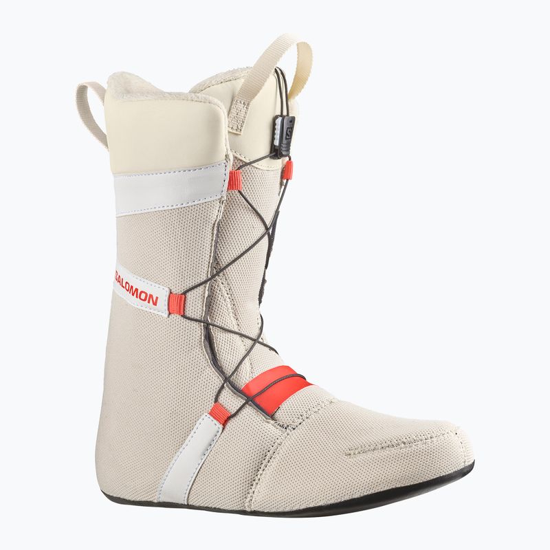 Scarponi da snowboard da donna Salomon Ivy Boa SJ Boa sabbia sbiancata/latte di mandorla/rosso aurora 9