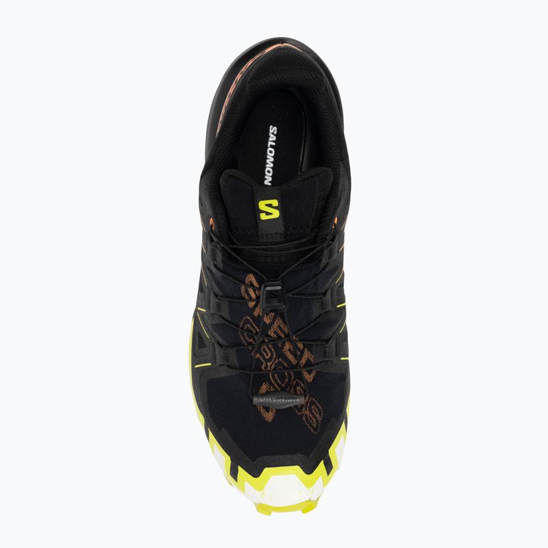 Scarpe da corsa da uomo Salomon Speedcross 6 GTX nero/zolfo primavera/uccello del paradiso 5