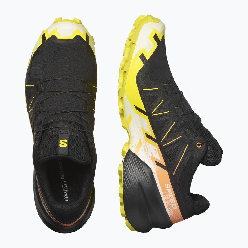 Scarpe da corsa da uomo Salomon Speedcross 6 GTX nero/zolfo primavera/uccello del paradiso 8
