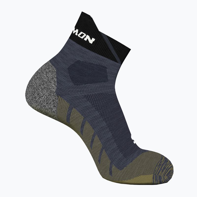 Salomon Speedcross Ankle calzini da corsa india ink/nero/erba secca