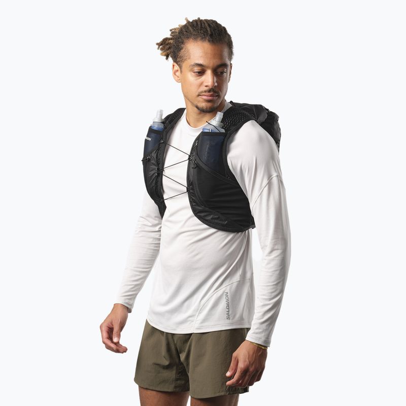 Gilet da corsa Salomon Active Skin 12 No Flasks nero/metallo 4