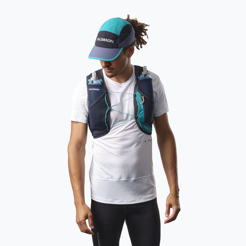 Salomon Active Skin 8 set gilet da corsa tahitian tide/carbonio 3