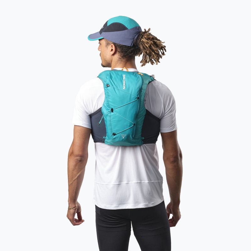 Salomon Active Skin 8 set gilet da corsa tahitian tide/carbonio 4
