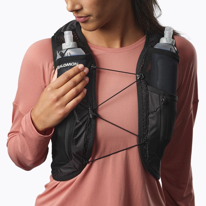 Gilet da corsa da donna Salomon Active Skin 12 Set nero/metallo 6