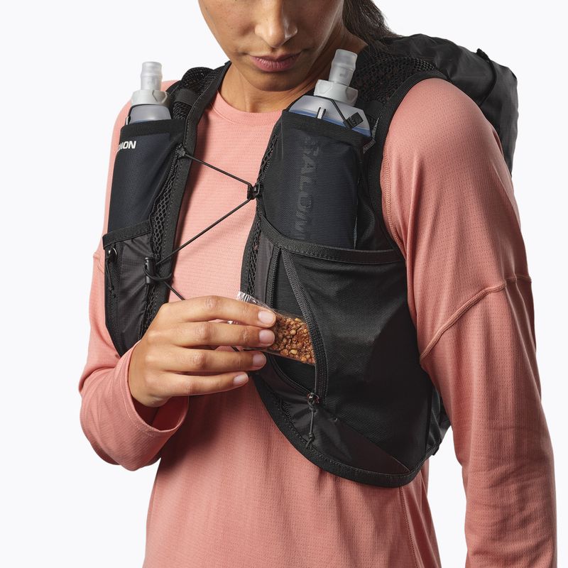 Gilet da corsa da donna Salomon Active Skin 12 Set nero/metallo 7