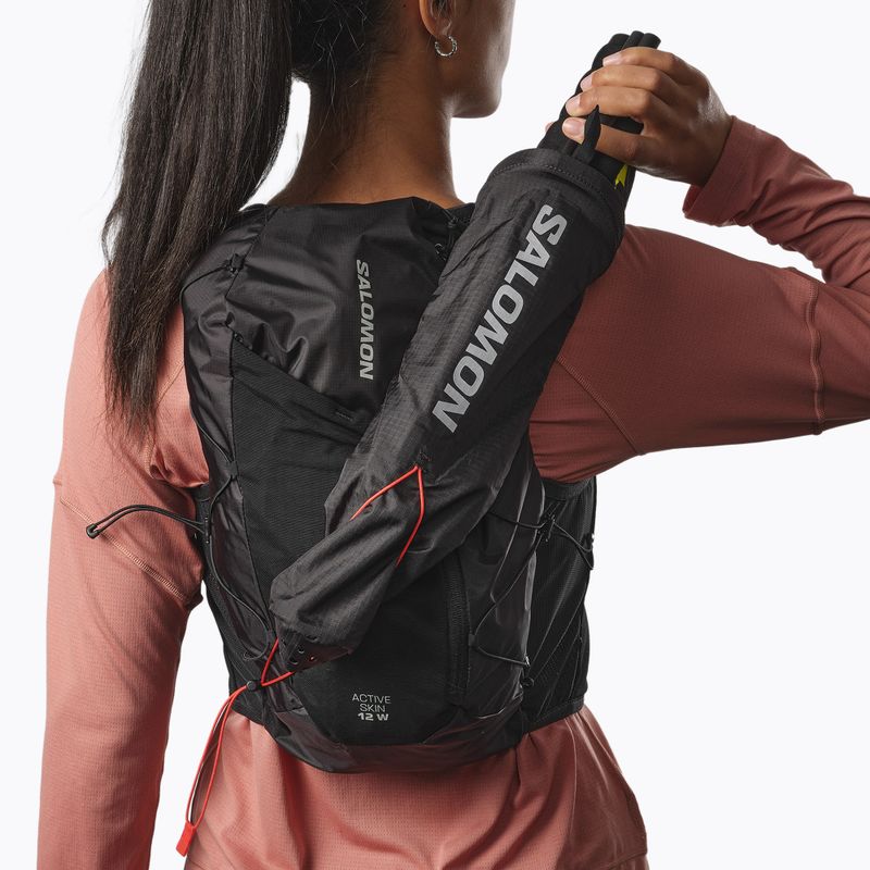 Gilet da corsa da donna Salomon Active Skin 12 Set nero/metallo 9