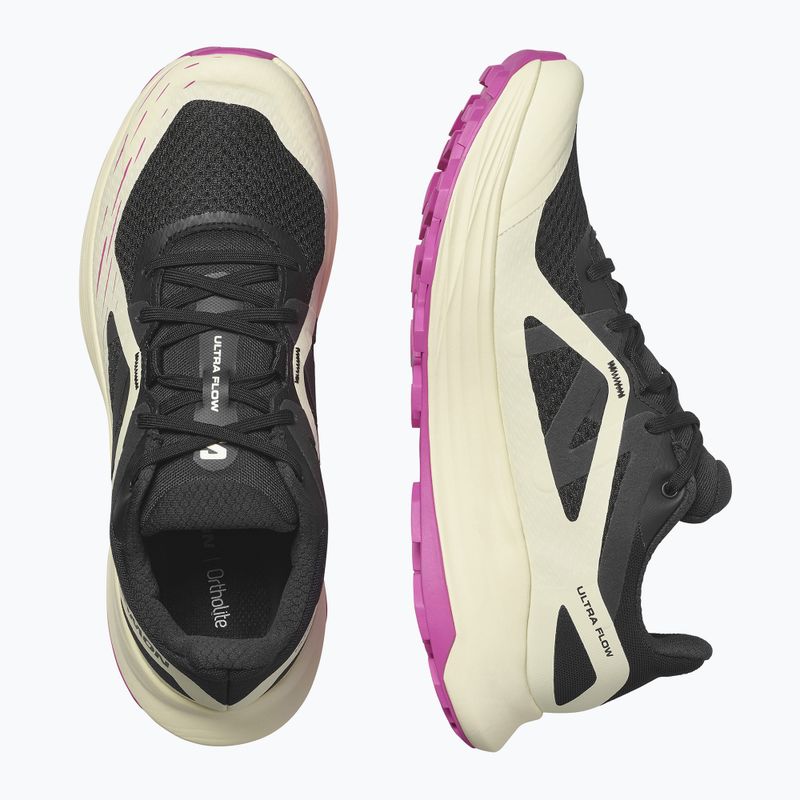 Scarpe da corsa Salomon Ultra Flow donna nero/giallo trasparente/viola rosa 13
