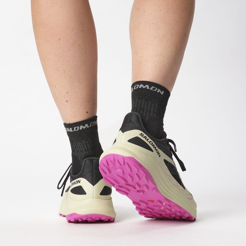 Scarpe da corsa Salomon Ultra Flow donna nero/giallo trasparente/viola rosa 15