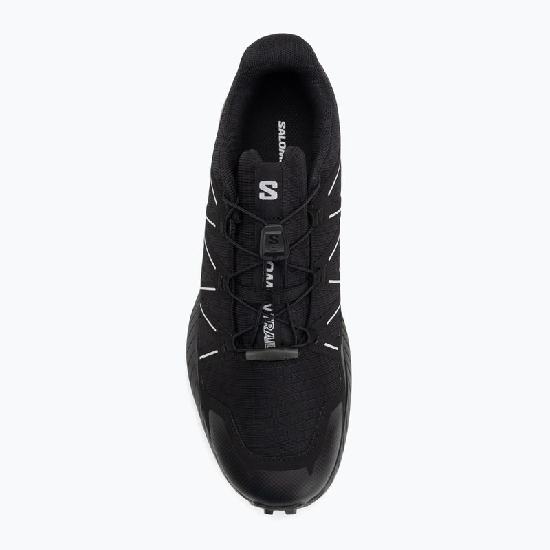 Scarpe da corsa da uomo Salomon Speedcross Peak nero/nero/grigio ghiacciaio 5