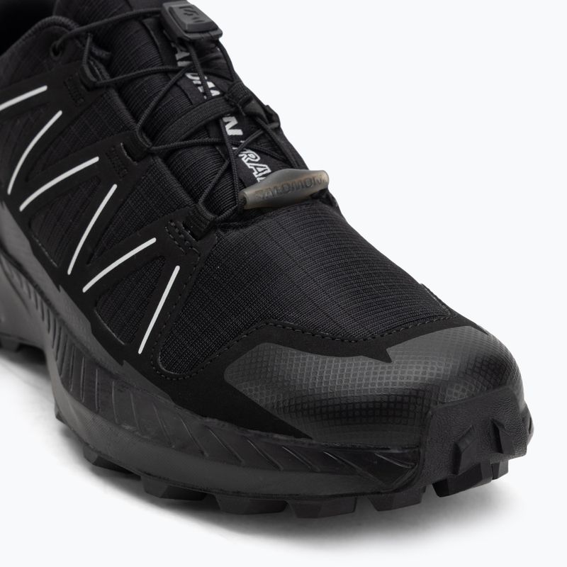 Scarpe da corsa da uomo Salomon Speedcross Peak nero/nero/grigio ghiacciaio 7