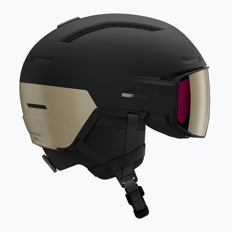 Casco da sci Salomon Driver Prime Sigma Plus nero/bronzo chiaro met/nero oro/blu ghiaccio 2