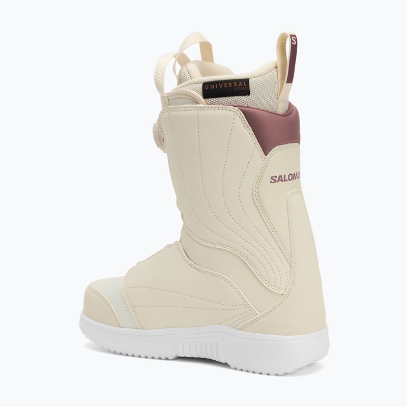 Scarponi da snowboard da donna Salomon Pearl Boa latte di mandorla/ghiaccio di vaniglia/grape shake 2