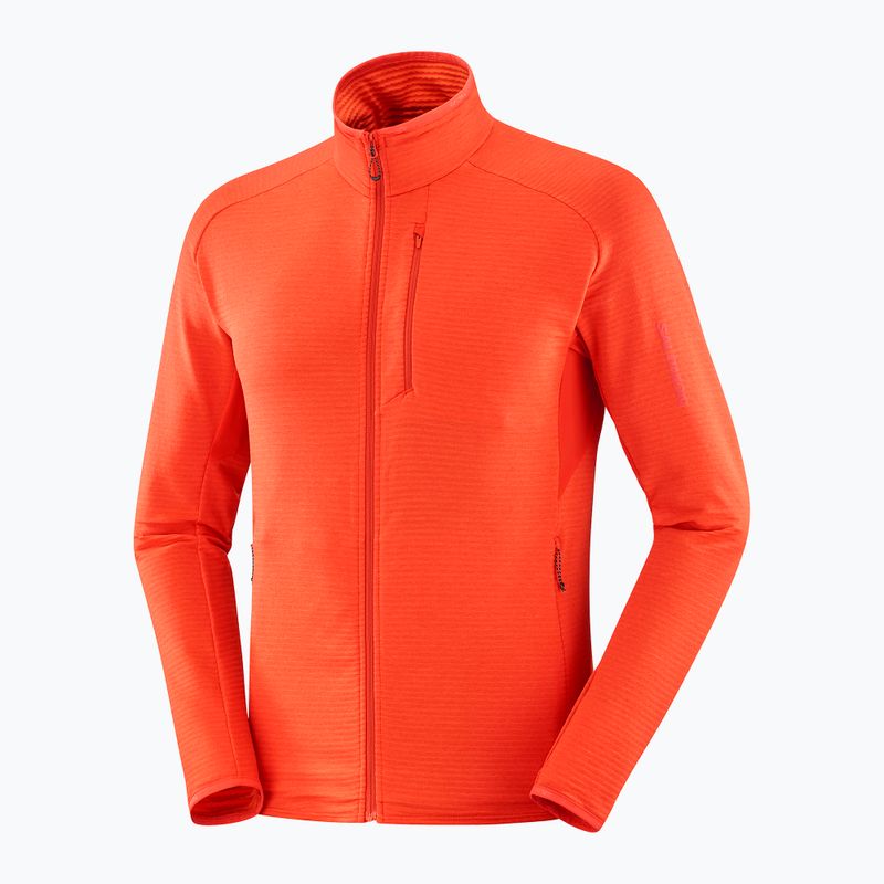 Felpa da trekking Salomon Essential Lightwarm FZ da uomo pomodoro ciliegia 5