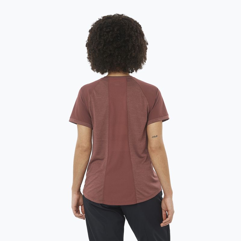 Maglietta trekking donna Salomon Outline rum raisin 2