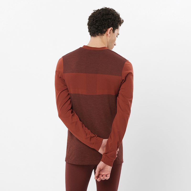 Salomon Essential Wool rum raisin thermal longsleeve da uomo 2