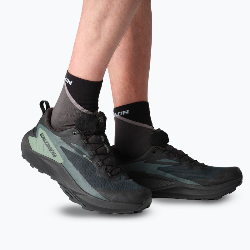 Scarpe da corsa da uomo Salomon Genesis GTX nero/verde agave/urban chic 14