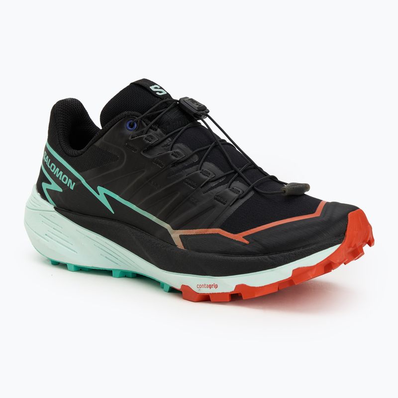 Scarpe da corsa Salomon Thundercross da donna nero/pomodoro rosso/verde elettrico