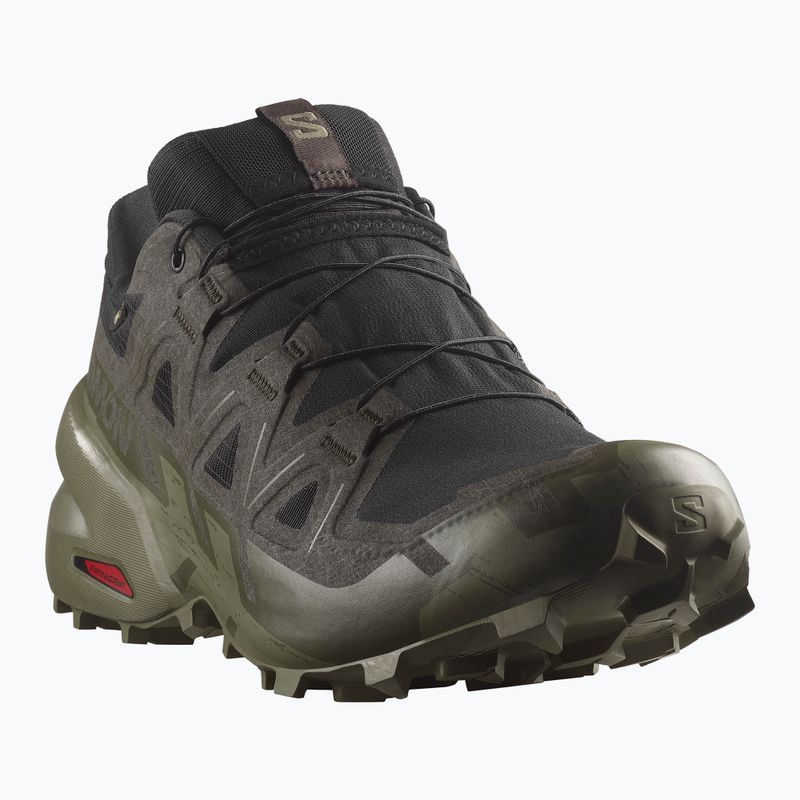 Scarpe da corsa da uomo Salomon Speedcross 6 GTX nero/torba/verde lichene profondo 8