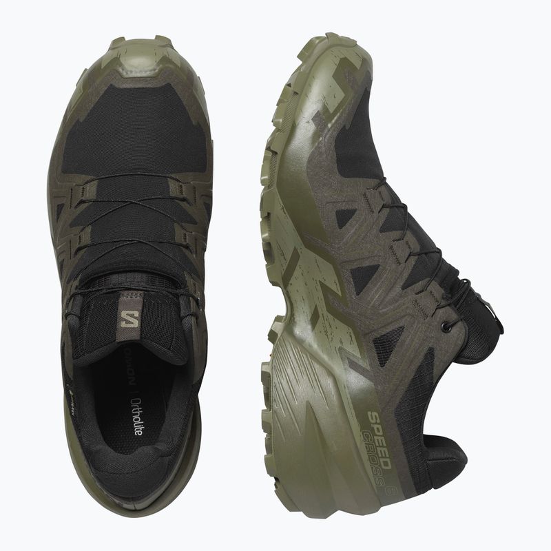 Scarpe da corsa da uomo Salomon Speedcross 6 GTX nero/torba/verde lichene profondo 13