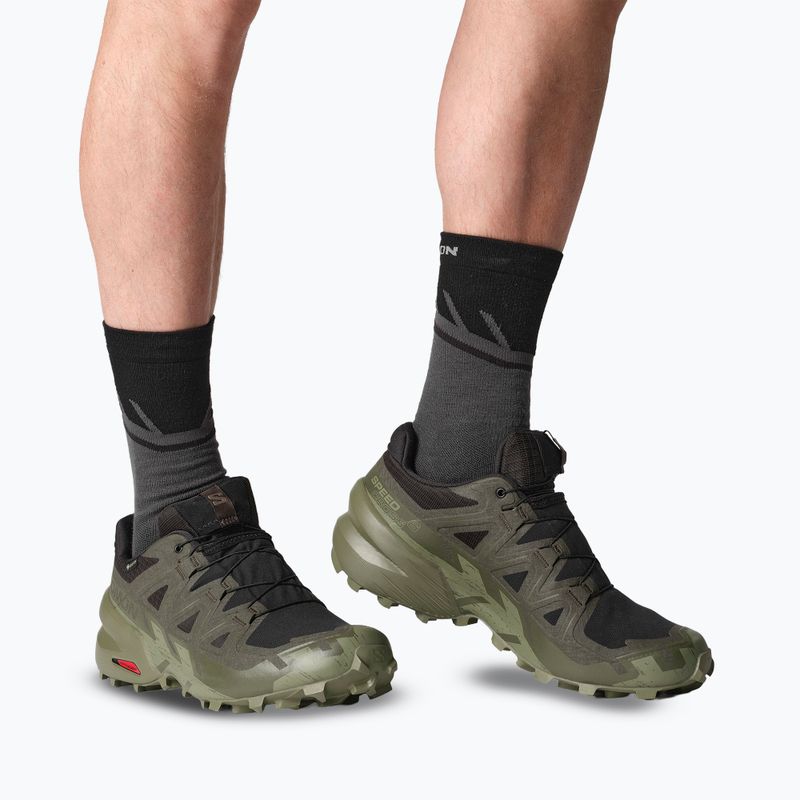 Scarpe da corsa da uomo Salomon Speedcross 6 GTX nero/torba/verde lichene profondo 14