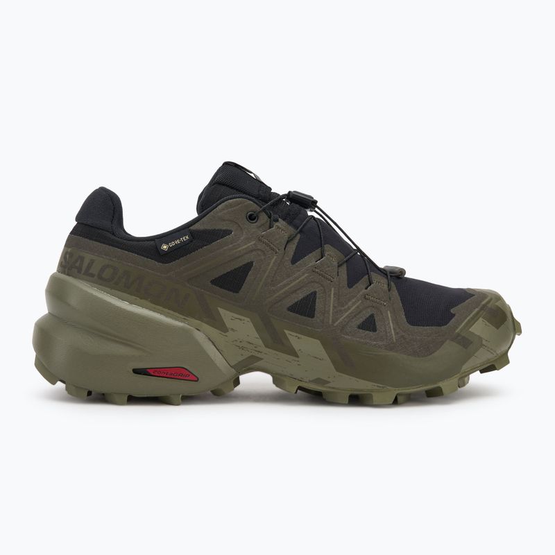 Scarpe da corsa da uomo Salomon Speedcross 6 GTX nero/torba/verde lichene profondo 2