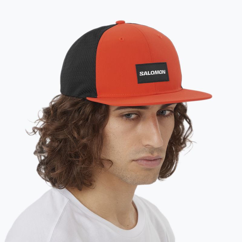 Berretto da baseball Salomon Trucker Flat pomodoro ciliegia/nero profondo 4