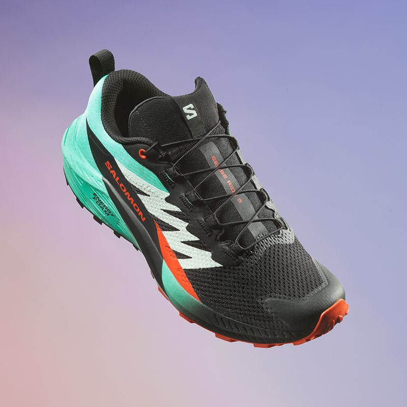 Scarpe da corsa da uomo Salomon Sense Ride 5 nero/bay/ciliegia pomodoro 14