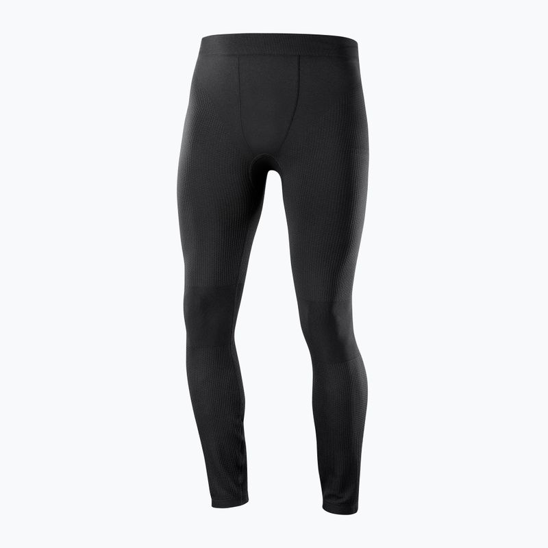 Pantaloni termici Salomon Essential Seamless da uomo, nero profondo 3