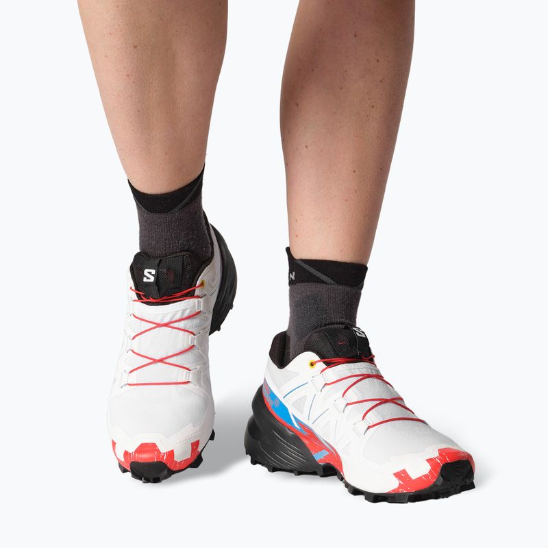 Salomon Speedcross 6 scarpe da corsa da donna bianco/nero/rosso fuoco 4