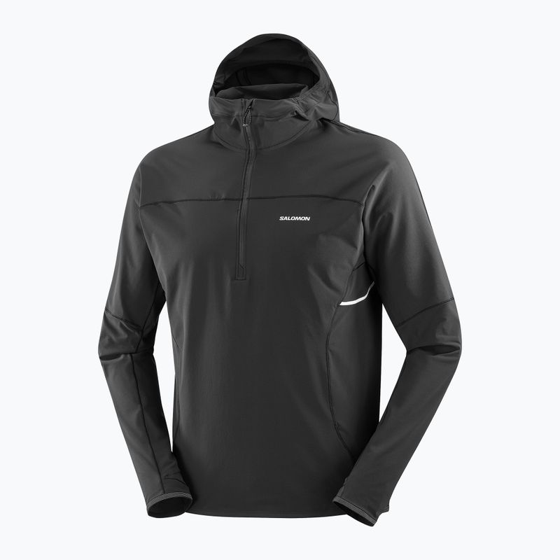 Felpa da running Salomon Sense Aero Hybrid Half Zip Uomo con cappuccio nero profondo 7