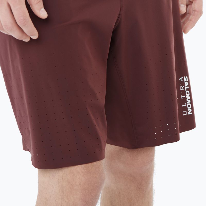 Pantaloncini da corsa Salomon S/Lab Ultra 2IN1 da uomo cioccolato decadente 4