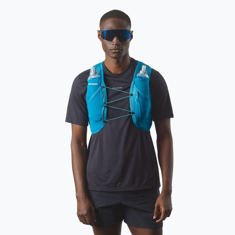 Salomon Active Skin 4 Set gilet da corsa blu danubio/blu curacao 2