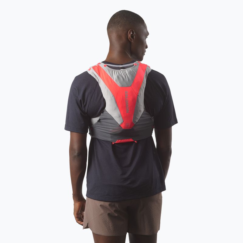 Gilet da corsa Salomon ADV SKIN 5 Set castelrock/alloy/neon flame 4