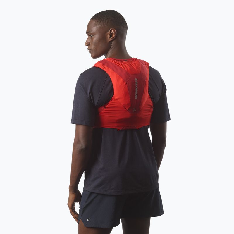 Gilet da corsa Salomon ADV SKIN 5 Set flame scarlet/haute red 4