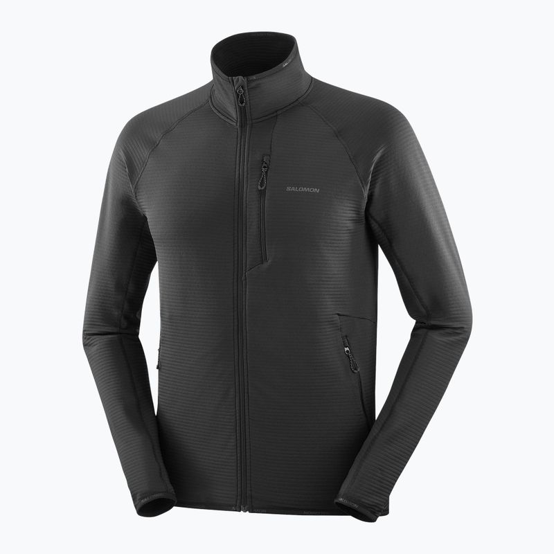 Felpa Salomon Lightwarm Full Zip trekking uomo nero profondo 7