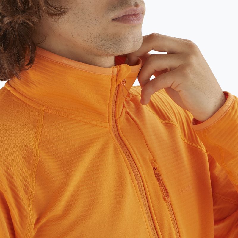 Felpa da trekking Salomon Lightwarm Full Zip da uomo in curcuma 3